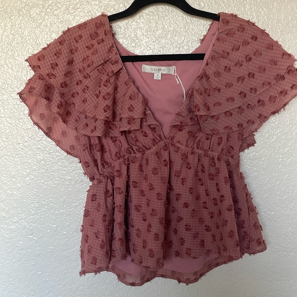 Flat White pink top (Anthro)
